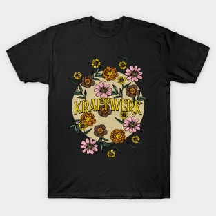 Kraftwerk Name Personalized Flower Retro Floral 80s 90s Name Style T-Shirt